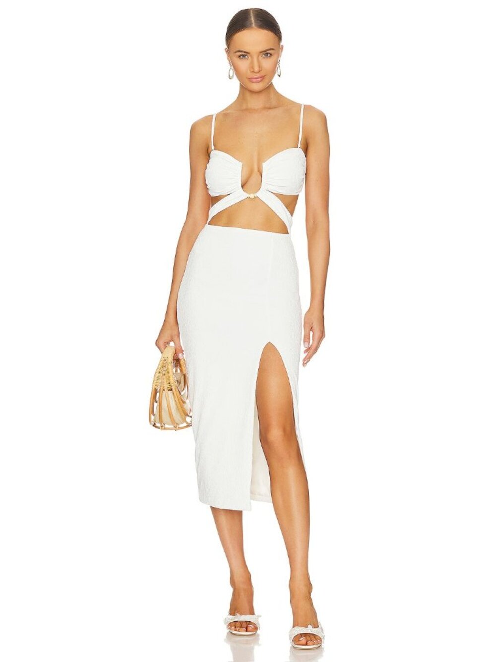 Vix Swimwear Zene Ester Midi Dress in Off White